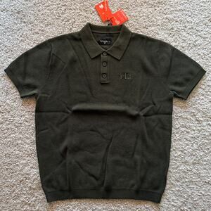Men's YoungLA 4136 Knitted Dressy Polos(Sold Out), 100% Cotton XL NWT DarkGreen